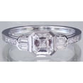 thumbnail image 2 of HeartsAndYou Accents Solitaire Engagement Ring for Women 2ct Asscher Cut Moissanite 18k White Gold over Silver, 2 of 5