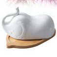 thumbnail image 3 of Raindrops 1Pcs Fun Porcelain Wide Butter Dish with Ceramic Lid for Everyday Meals, 3 of 8