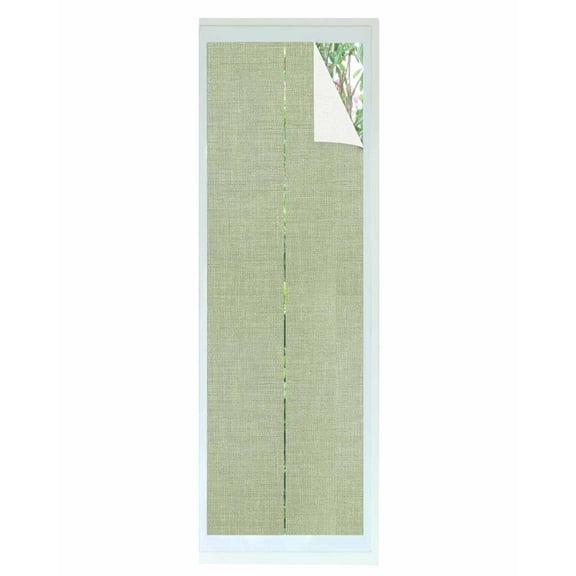 Window Privacy Film Sage Green Stained Glass Window Film Decorative Sun Block Window Cover Country Minimalist Pure Color Linen Texture Window Clings Static Adhesive Sticker for Bathroom 23.6"x78.7"
