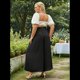 thumbnail image 5 of Pantalones Casuales de Pierna con Abertura para Mujer, Pantalones de Playa Holgados Estilo Palazzo de Cintura Alta, Pantalones de Verano Estilo Bohemio con Bolsillos. Negro M, 5 of 8