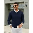 thumbnail image 4 of COOFANDY Men Casual V Neck Sweater Ribbed Knit Slim Fit Long Sleeve Pullover Top, 4 of 7