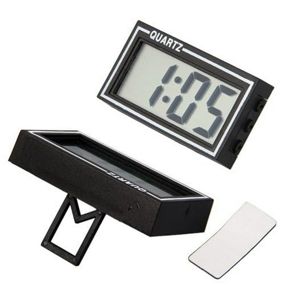 ULTNICE Digital Lcd Dashboard Clock 2.2x1.2x0.4In Black Plastic Mirror 1Pack
