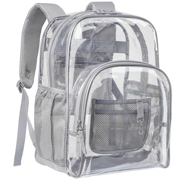 Mochila PACKISM Clear Large Transparente para Escuela Gris