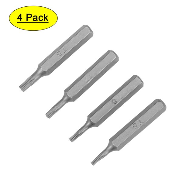 Juego de brocas de destornillador Torx magnético Uxcell de 5/32" con vástago hexagonal de 1.1" T5 T6 T7 T8 de acero S2