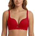 thumbnail image 2 of SAZBJOJN Women's Bras Seamless Full Coverage Bra Anti-Sagging Side Support Bras for Women Thin Lightly Push Up Bra No Underwire Comfort No Dig Strap Bra Size B Red, 2 of 7