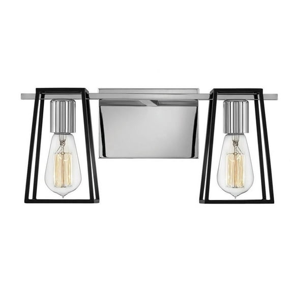 2 Light Bathroom Vanity in Industrial Style 16 inches Wide By 7.5 inches High-Chrome Finish Bailey Street Home 81-Bel-3087910