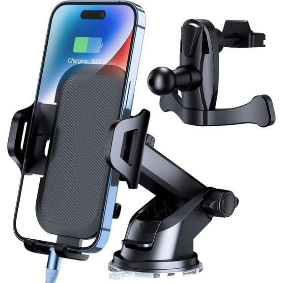 Windshield Car Mount for Galaxy S23 FE - Air Vent Phone Holder Glass Cradle Suction Stand Strong Grip Compatible With Samsung Galaxy S23 FE
