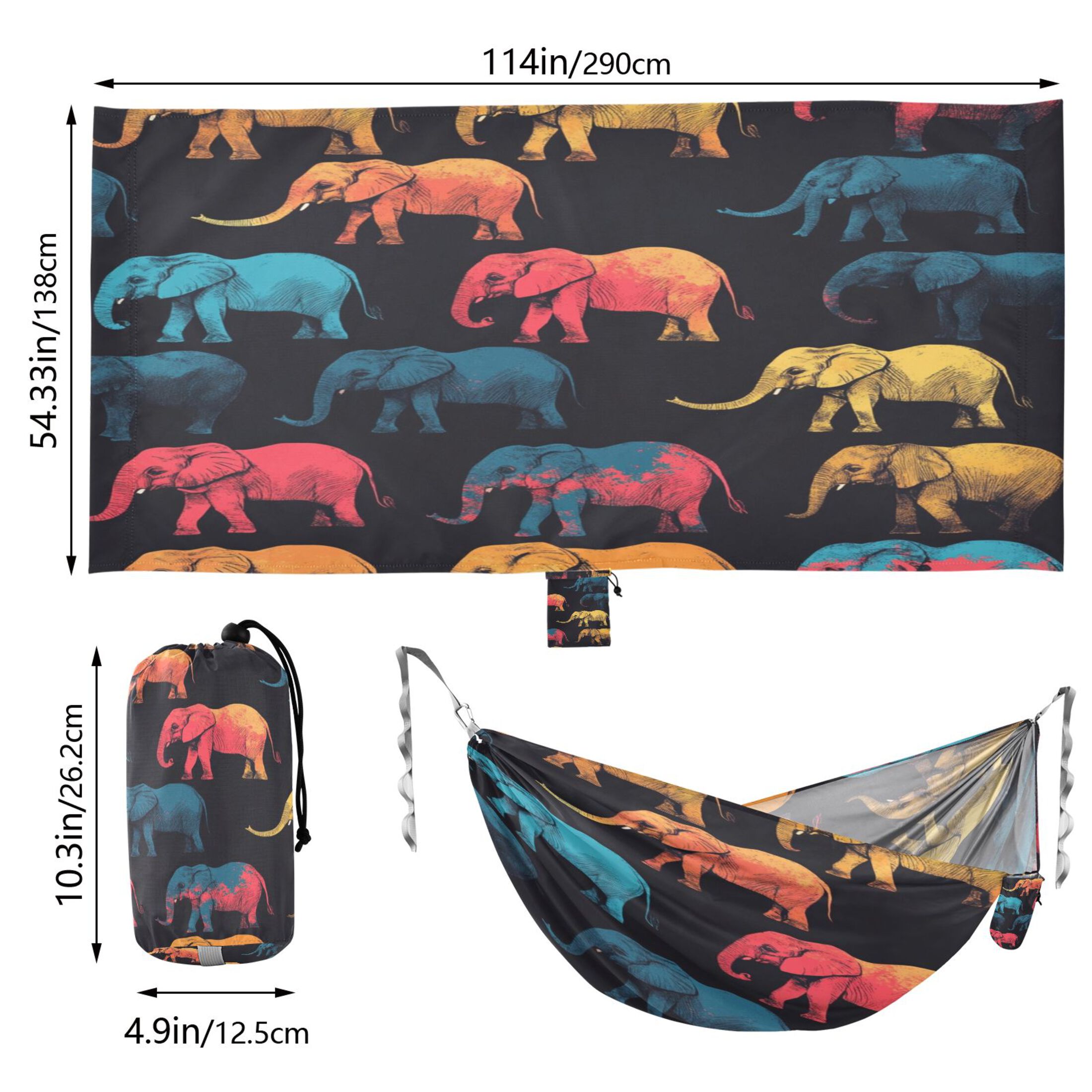 Hammock Camping Hammock Nylon Portable Hammock Travel Camping Hammock Cool Elephant
