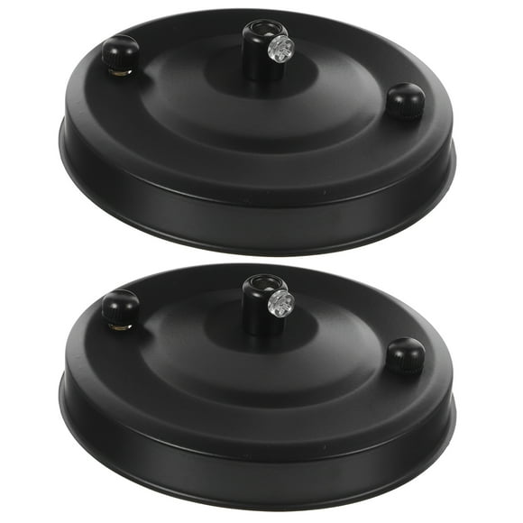Black Metal Ceiling Canopy for Light Fixture Mounting Bracket with Stylish Design 2pcs