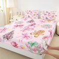 thumbnail image 3 of Homewish Cute Bowtie Ribbon Full Size Sheets,Kawaii Gingerbread Man Bed Sheets,Pink Brown Sheet Sets For Girls Kids,Ultra Soft Home Decor,4 Pieces, 3 of 7