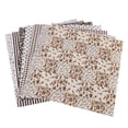 thumbnail image 5 of 7pcs Cotton Fabric Square Flower Pre cut DIY Patchwork Cloth Brown Flower Series(25* 25 cm), 5 of 8