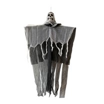 Nmdmisc 32" Hanging Halloween Skeleton Ghost Decoration with Battery-Operated LED String Lights for Outdoor Use in Gardens,Porches,Yards,and Trees