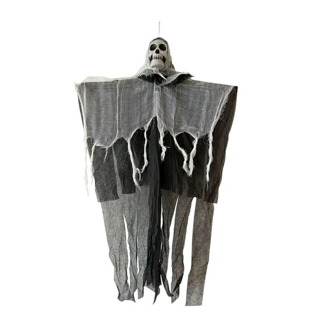 Outdoor String Lights, Halloween Party Fabric Ghost and Skeleton Scene Decorations for Yard