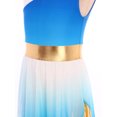 thumbnail image 6 of Aislor Praise Dance Dress for Girls Metallic Gradient Block Liturgical Dancewear Full Length Worship Robe Tunic Royal Blue 6, 6 of 7
