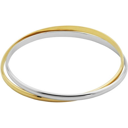 18kt Yellow Gold over Sterling Silver Interlocking Bangle, 8