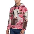 thumbnail image 3 of Salouo Flower White Cow Pattern Men's Fall Hoodie Sweatshirt,Sport Hoodie with Pockets for Men Pullover Casual Hooded Sweatshirt-X-Large, 3 of 7