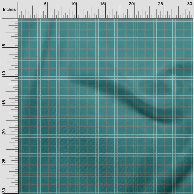 oneOone Cotton Poplin Fabric Tartan Check Printed Fabric 1 Yard 42 Inch Wide