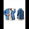 thumbnail image 3 of Chaqueta Vaquera Urbana para Mujer: Chaqueta Vaquera Estilo Boyfriend, Holgada, de Larga y con Botones Al Frente. Azul XL, 3 of 8