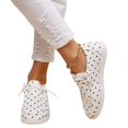 thumbnail image 5 of EKVAHL Womens Polka Dot Leopard Print Lace Up Rounde Toe Loafers, Soft Faux Suede Lightweight Casual Boat Shoes, Slip Resistant Comfortable Flat Walking Shoes, 5 of 5
