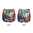 thumbnail image 3 of Yiaed Western Style Bald Eagle Print Women's Running Shorts with Liner 3 Zipper Pockets Elastic Workout Athletic Gym Yoga Shorts-Medium, 3 of 7