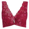 thumbnail image 5 of Gibobby Sujetador de ropa interior fina de talla grande con anillo de para mujer sin chaleco de Sujetador de encaje ropa interior Brasier sin varillas para mujer(Vino,42C), 5 of 5