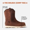 thumbnail image 2 of Botas de trabajo BRUNT Bolduc Comp Toe impermeables para hombre, color marrón 12US, 2 of 8