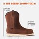 thumbnail image 2 of Botas de trabajo BRUNT Bolduc Comp Toe impermeables para hombre, color marrón 12US, 2 of 8