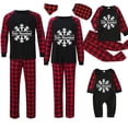 thumbnail image 1 of Pijamas familiares a juego de Navidad, conjunto de pijamas negros de copo de nieve, Feliz Navidad, 1 of 4