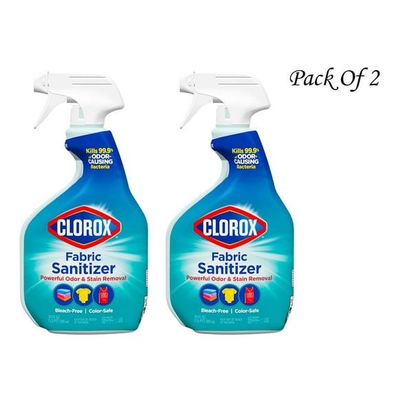 Clorox Bleach-Free Fabric Sanitizer Spray, Color-Safe Laundry Sanitizer - 24 ounces (Pack Of 2)