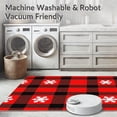 thumbnail image 5 of ODIKA 2'x3' Machine Washable Non-Slip Area Rug, Nordic Holiday Interlocking Tartan Plaid with Snowflake Motif High Traffic Rug with Pad, Red, 504077, 5 of 8