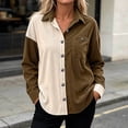 thumbnail image 4 of PFRNLFNo Boundaries Womens Corduroy Button Down Shirts Fall Loose Casual Long Sleeve Tops, 4 of 8