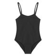 thumbnail image 3 of inlzdz Girls Spaghetti Straps Dancewear Ballet Gymnastics One Piece Tank Leotard with Clear Straps Black 15-16, 3 of 5