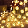 thumbnail image 1 of Guirnalda de luces LED, guirnalda de flores, 40 luces LED, 8 patrones, decoración interior y exterior, árbol de Navidad, boda, fiesta, cumpleaños, jardín (blanco), 1 of 4