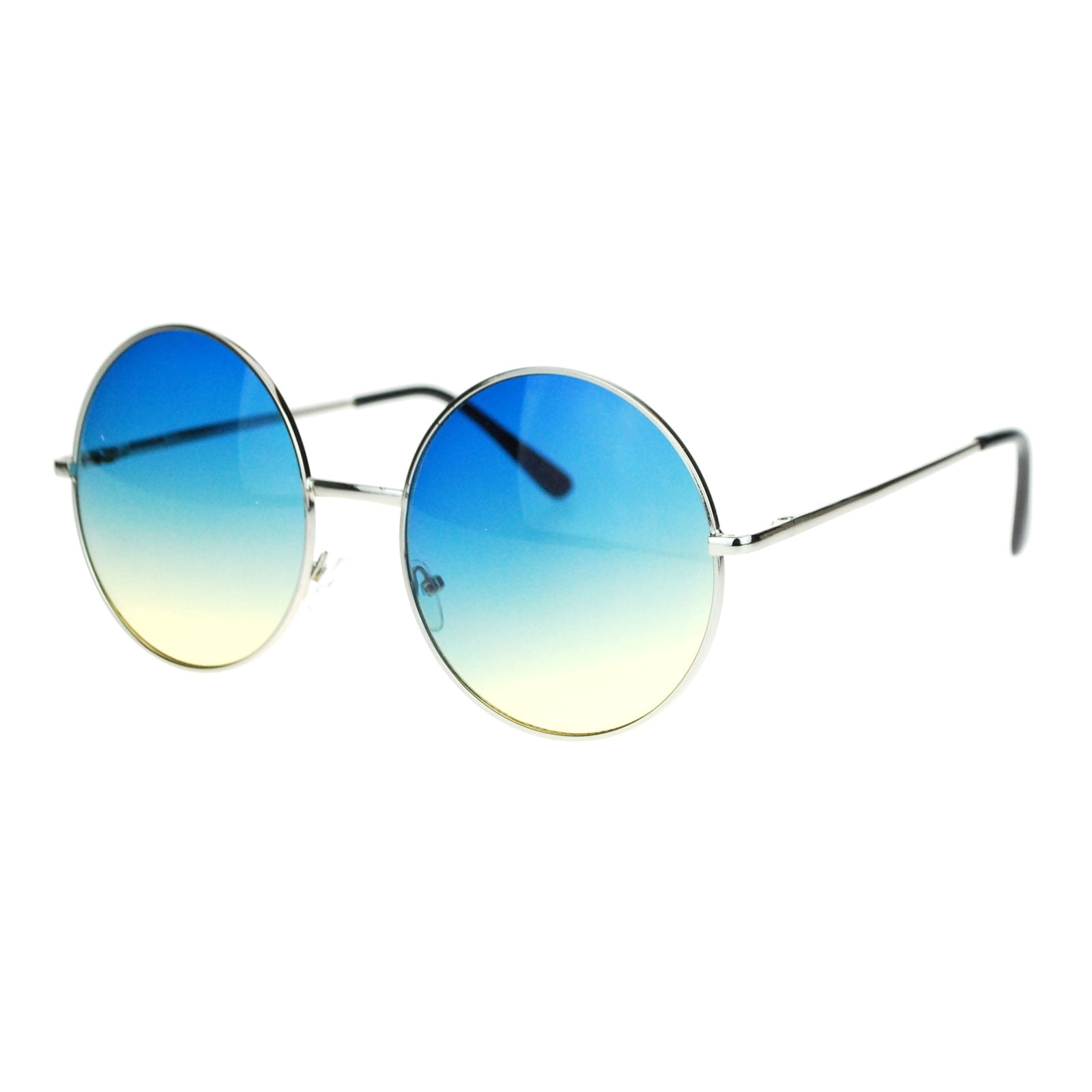 【美品】ABOUT VINTAGE1969 Blue Sanray Hippie Retro Groovy Gradient Oversize Circle Lens Round