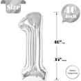 thumbnail image 5 of Number Balloon 40 Inch for Birthday Decorations, Large Foil Balloon Numbers, Mylar Giant Birthday Balloon for Boy Girls Women Men, 5 of 18