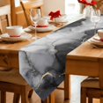 thumbnail image 2 of Marble Crack Table Runner Linen Burlap Table Runner 90 Inches Long Black Marbe Stone Modern Minimalist Dresser Scarves for Kitchen Island Coffee Dining Room Party Wedding Holiday Decoration 13"x90", 2 of 8