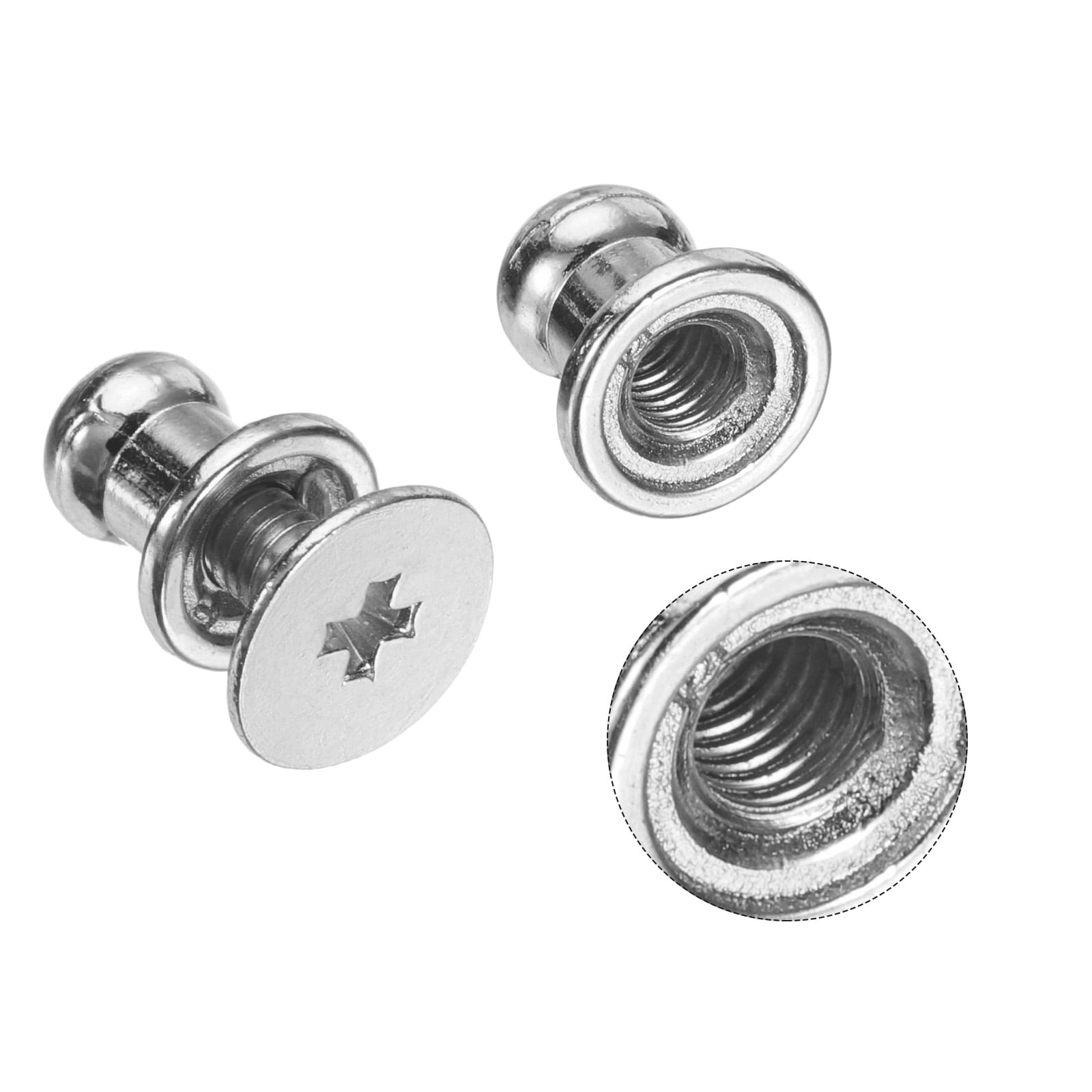 Unique Bargains Mini Round Knobs Small Drawer Pulls for Cabinets 0.2"x 0.27" Silver