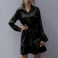thumbnail image 2 of Vestido camisero de manga larga con solapa, vestido camisero informal con botones Vestido camisero informal con botones Vestido camisero Diseño de última generación, 2 of 6