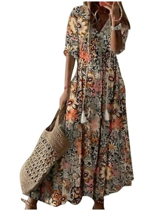 Women Boho Short Long Maxi Dress Summer Beach Hot Cocktail Party Floral  Sundress 