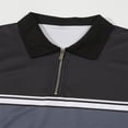 thumbnail image 3 of Ceisia Men's Color Block Half Zip Short Sleeve Polo Shirt With Stripe Detail Gray M Gift, 3 of 7