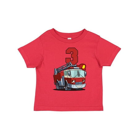 

Inktastic 3rd Birthday Fire Truck Gift Toddler Boy or Toddler Girl T-Shirt