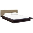 thumbnail image 3 of Modway Freja Queen Wood Polyester Fabric Platform Bed in Cappuccino/Latte, 3 of 7