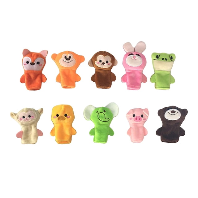 kusrkot 10Pcs Animal Theme Finger Toys ,Cloth Easter Decoration ,Hand Puppet ,Story Time