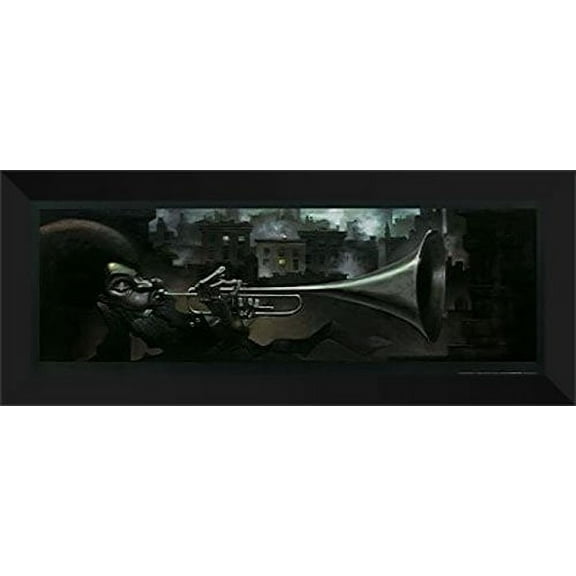 FrameToWall - Justin Bua Framed Art Print 40x19 "Trumpet Man"