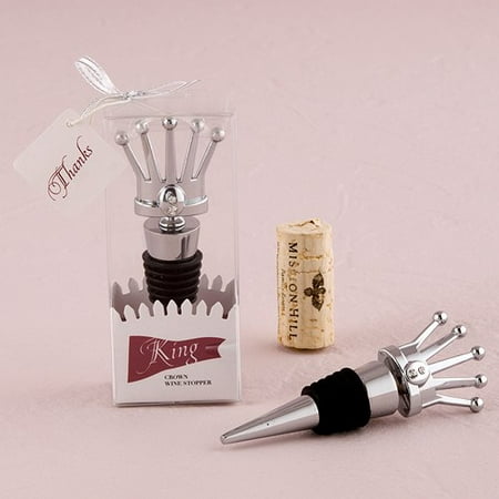 King Crown With Crystals Wedding Wine Bottle Stopper