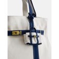 thumbnail image 3 of Free Assembly Women's Canvas Tote Handbag with Tote Charm, Natural with Green, 3 of 4