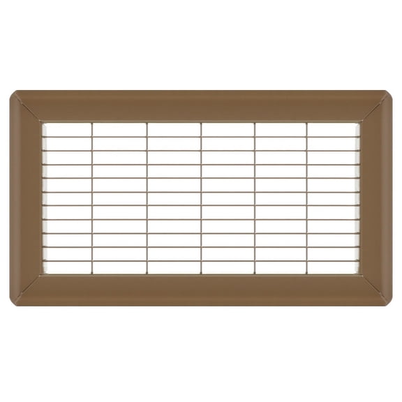 6in x 12in Imperial Brown Heavy Gauge Steel Floor Grille - Heating and Cooling Air Vent