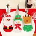 thumbnail image 4 of 3 unids/set juego de cubiertos navideños Santa Claus muñeco de nieve alce soporte para cubiertos decoración navideña, 4 of 8