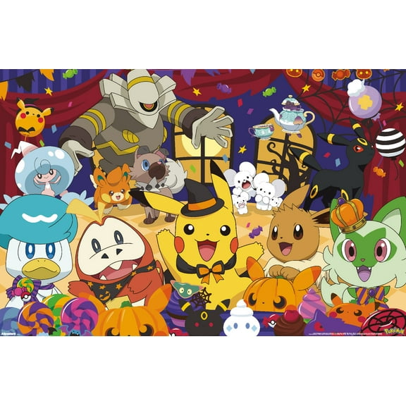 Pokémon: Halloween Party- Group Wall Poster, 22.375" x 34"