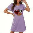 thumbnail image 5 of Tnhcen Women's Plus Size Valentine's Day Nightgown, Hearts Print Sleep Dress, Short Sleeve Crew Neck Pajamas, Soft Fleece Loungewear, Gift for Her, Sizes S-5XL, 5 of 5